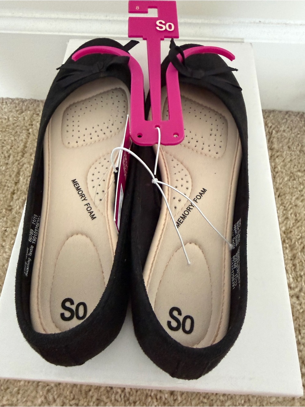 New Women’s SO Black Memory Foam Ballet Flats
